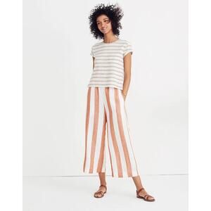 Madewell Huston Pull-On Crop Pants in Evelyn Stripe